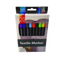 20 Colors Non-Toxic Waterproof Permanent Textile Fabric Art Marker Pen Set