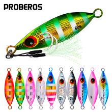 Vertical Jigging Lures - 50g-80g Metal Luminous Saltwater Fishing Lures for Slow Pitch Jigging