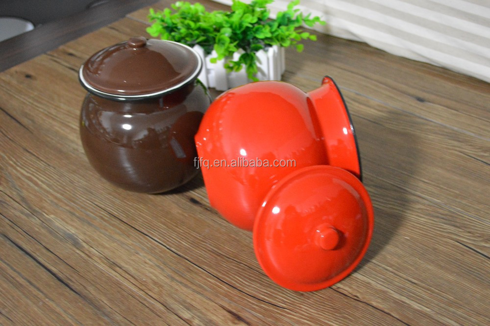 Pantone Color Enamel Tea Pot Flower Pot Storage Pot