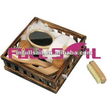 Wooden basket bath set