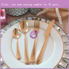 16034 Bulk gold silver staineless steel restaurant flatware set