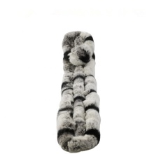 Factory Real Rex Rabbit Fur Scarf Real fur Scarves Natural Rabbit Scarf With Ball Pele Scarves Rabbit Fur Rings