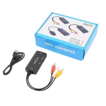 Factory Wholesale HD-MI to AV Converter RCA Cable with Power Supply for Projector Connection