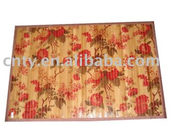 Printed bamboo floor mat