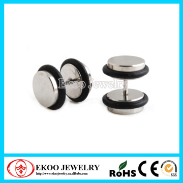 Stainless Steel Plain Cheater Plugs with O-Rings Fake Plugs Ears