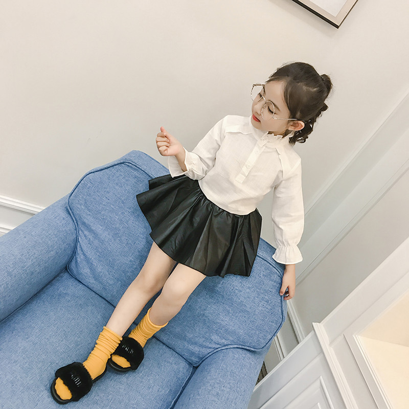 Toddler Kids Baby Girls Cute PU Leather Skirts