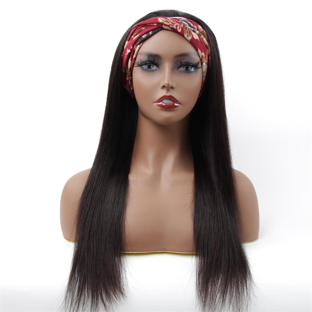 Remy Pre Color Natural 4C Breaded Bulk Ladies Virgin Hair Wig With Headband Quiesha Deep Wave Vergin Headband Wigs Human Hair