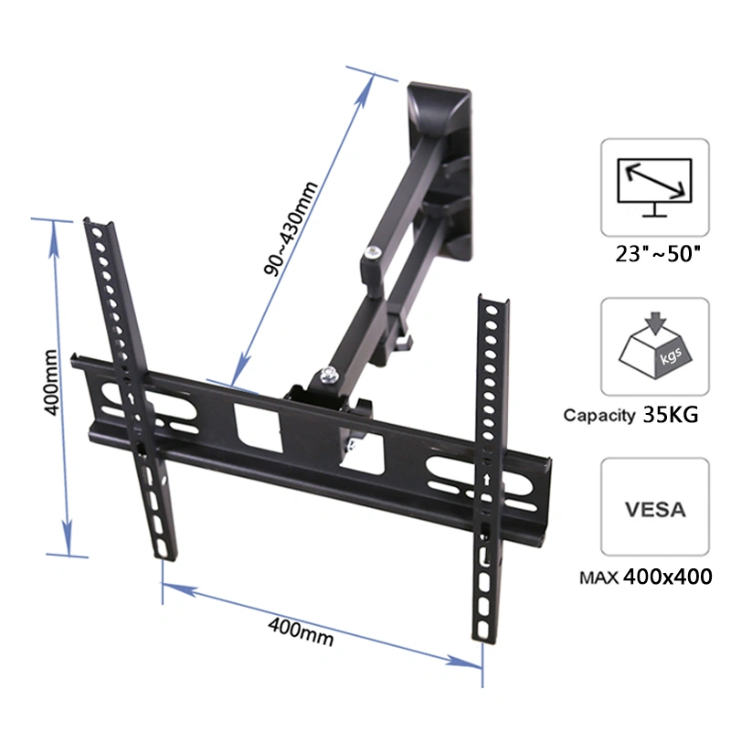 2021 New Arrival Easy Installation 26 27 32 37 42 46 50 55 Inches TV Support Swivel Tilt Wall Mount TV Bracket