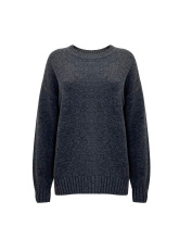 Ladies' dark gray 100% wool sweater