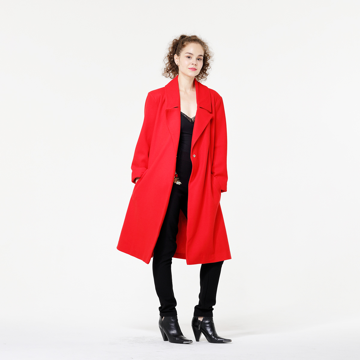 Slim Woolen Long Trench Coat Slim Woolen Long Trench Coat