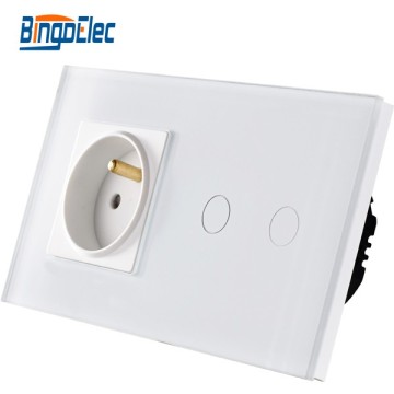 EU standard remote dimmer touch wall switch and french socket