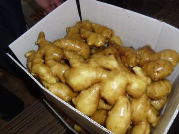 Large pieces of fresh ginger