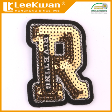 sequin bead letter patch,sequin letter appliques,rhinestone sequin letter appliques