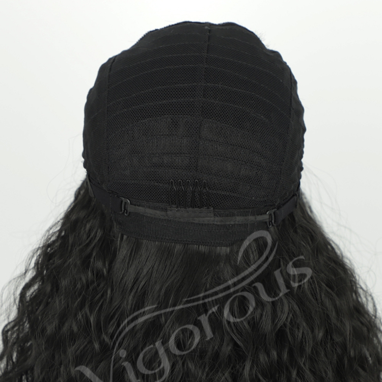 Vigorous Hot Sale Black Kinky Curly Lace Frontal Daily Party High Temperature Fiber Wig Synthetic Hair