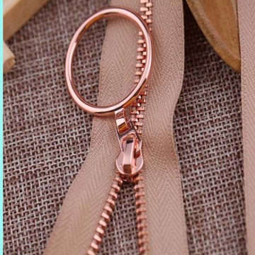 Fation 12inch separating brass zipper with O ring