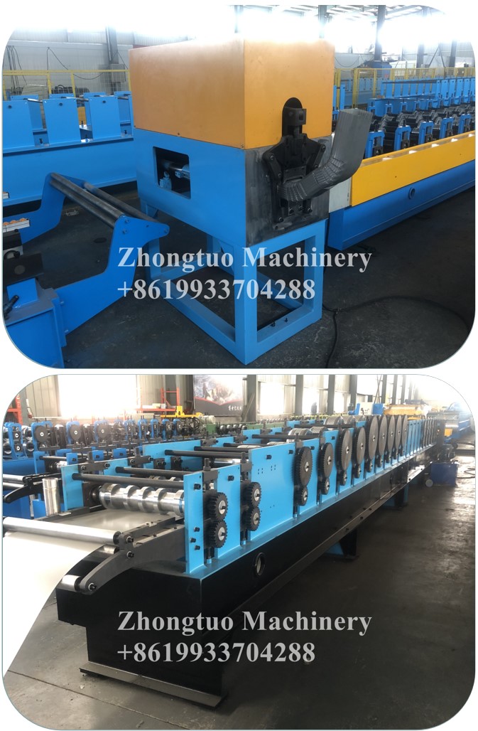 Galvanized Steel Downspout Tube Metal Rain Gutter Roll Forming Making Machine