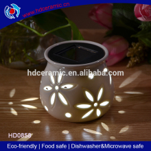 sell well hand made ceramic solar light for garden decoration