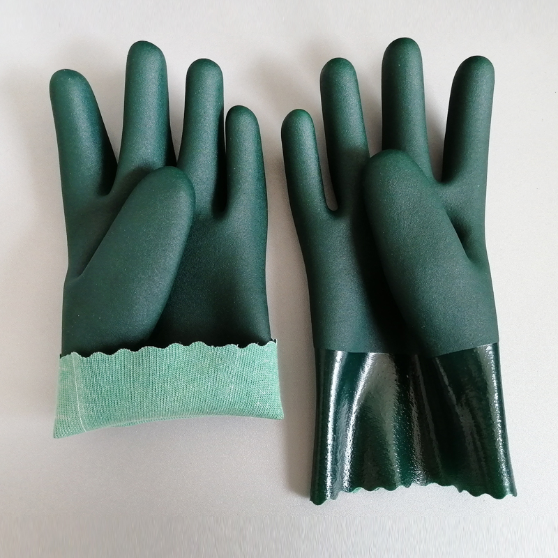PVC Επικάλυψη Πράσινο Εργασία Αμμώδης Φινίρισμα PVC Γάντια