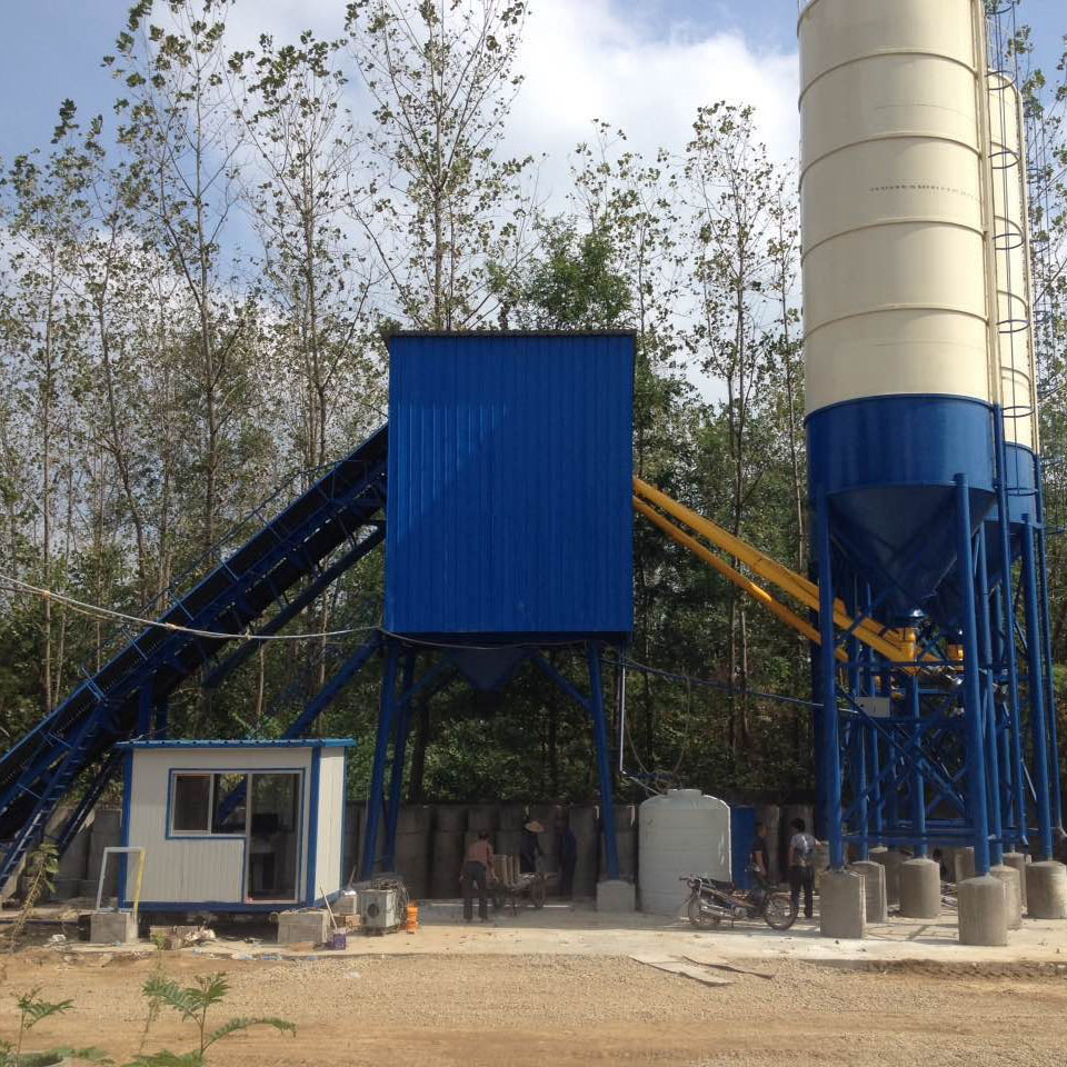 HZS90 high quality stationary concrete mixing plant