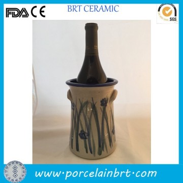 Ancient pottery painted wine bottle cooler