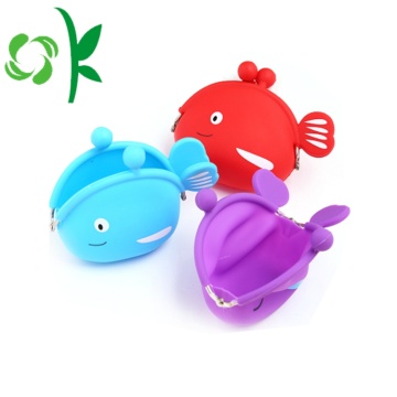 Fish Shape Children Silicone Coin Purse without Zipper