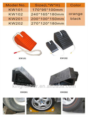 rubber wheel parking chocker for moto vehicles