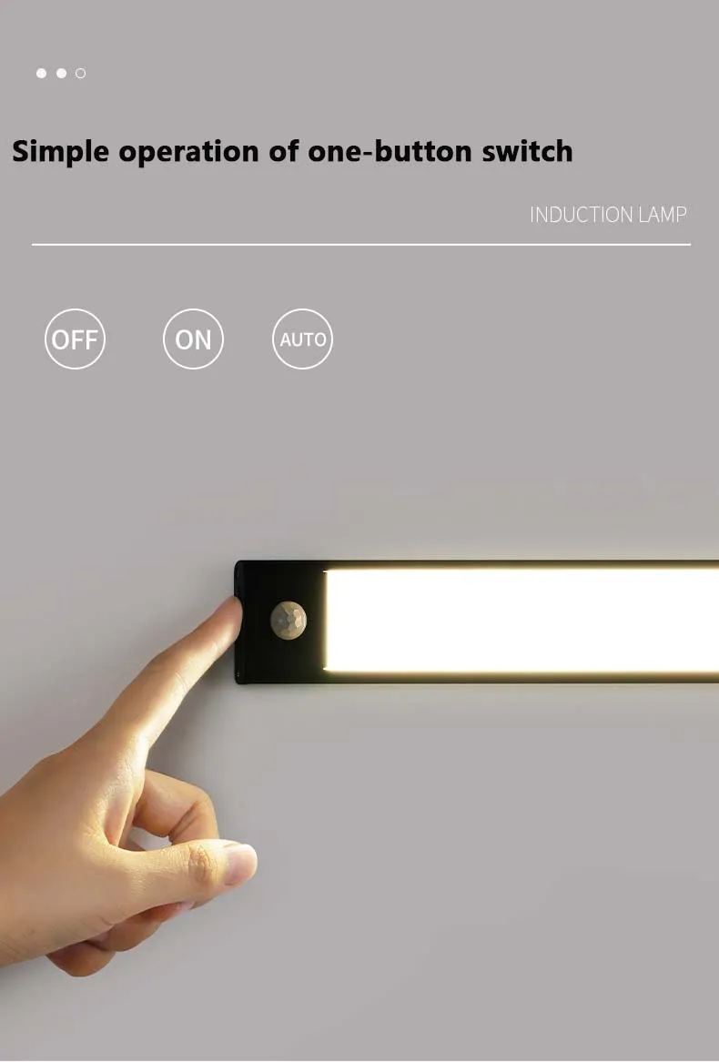 Ultra Thin Intelligent Human Body Sensing Light, Rechargeable Magnetic Self-Adhesive Light Strip