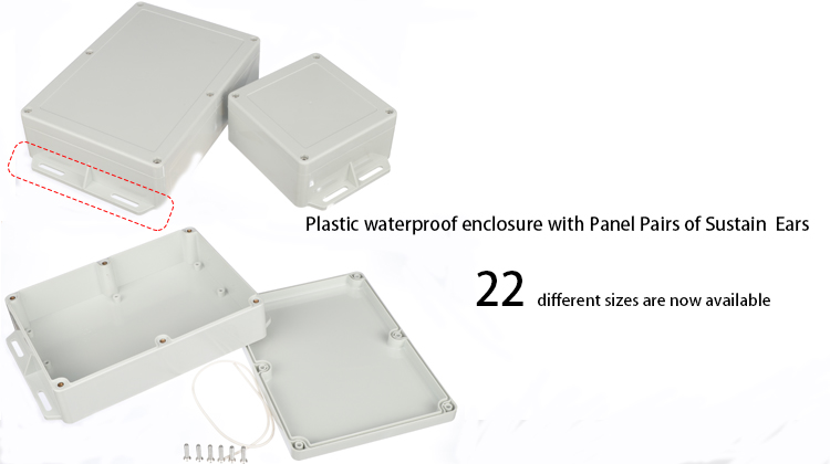 76 Sizes wall mount enclosure box waterproof storage IP67 abs plastic electrical junction box with ear electric flanged housing