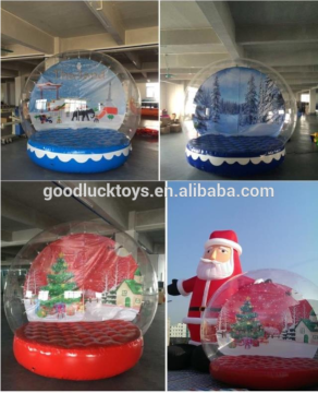 christmas globe tent , human snow globe with blowing snow
