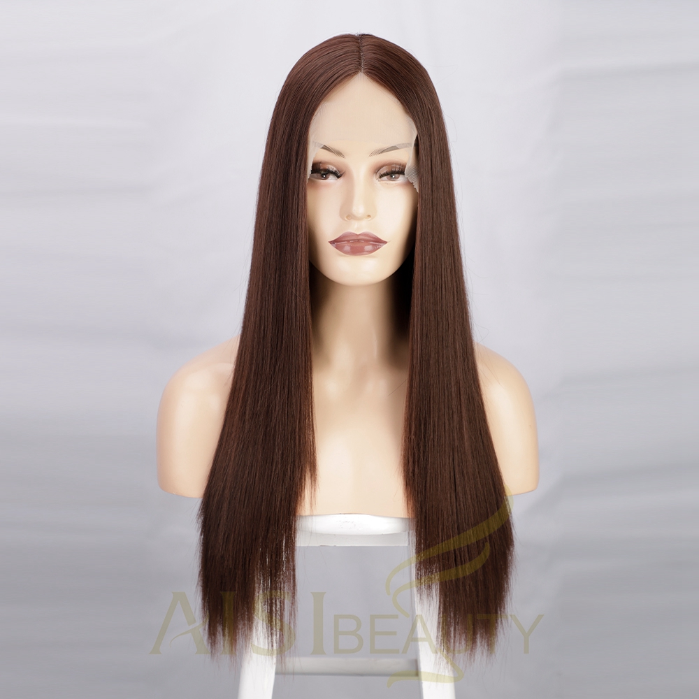 Aisi Beauty high quailty vendor brown futura heat resistant wholesale price lace front full synthetic hair wigs for black women