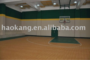 Wooden basketball floor mat