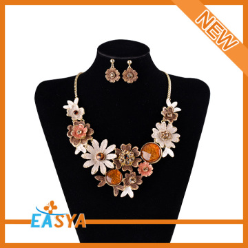 Earrings Set Artificial Flower Necklace