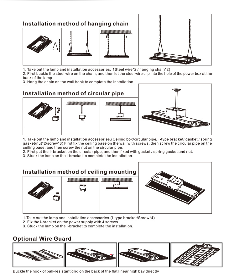 Aluminum LED Flat Linear High Bay Light Fixture 005