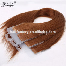 Silky straight skin weft double drawn 100% human hair tape in wefts