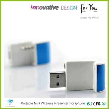 2.4GHz Wireless Mini Presenter for iPhone with Air Mouse