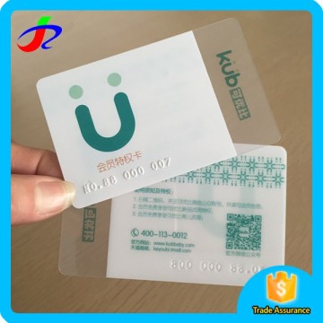 loyalty card and pvc transparent card