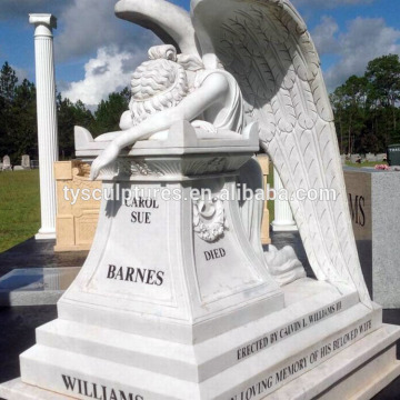 Custom life size marble weeping angel monument statues