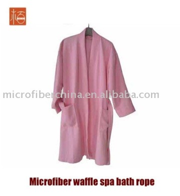 Microfiber waffle spa bath robe