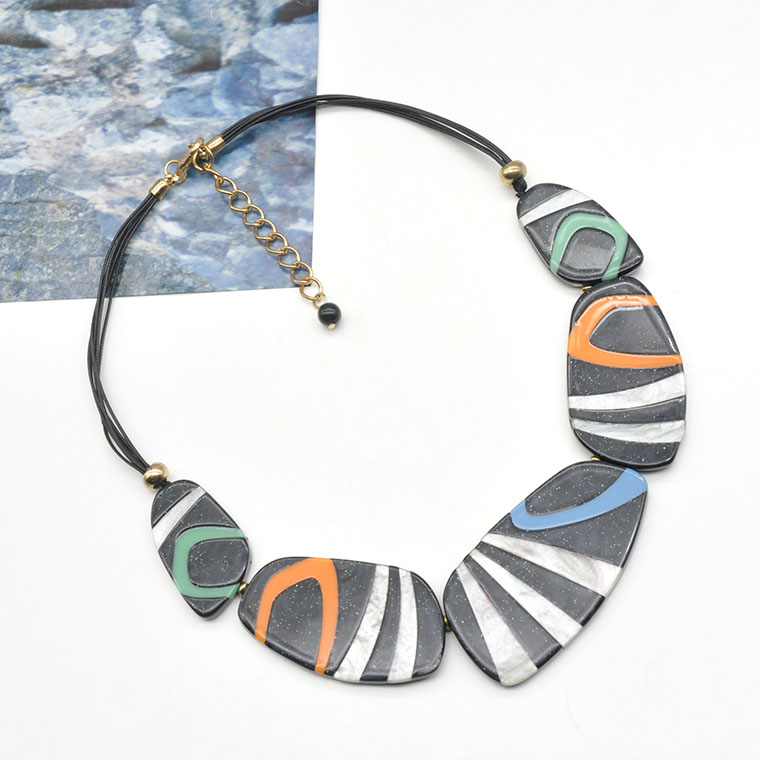 Factory direct sale oil paint acrylic choker jewelry for women stylish designer necklace