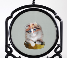 Hand Embroidered Artwork - Kitty