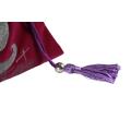 Pochette logo violet en velours avec pompon violet