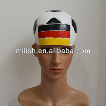 World Cup football fans latex soccer shap hat with German flag imprint MH-1652