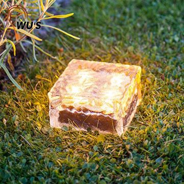 The best choice factory directly solar powered crystal glass ground brick light