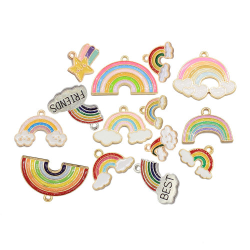 Bunte Legierung Emaille Cloud Charms Handgemachte Handwerk Modeschmuck Halskette Ohrring Anhänger Ornament Zubehör