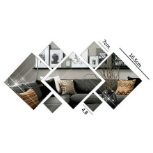 3D Removable Self Adhesive Acrylic Mirror Wall Decor Art Decal Sticker for Home