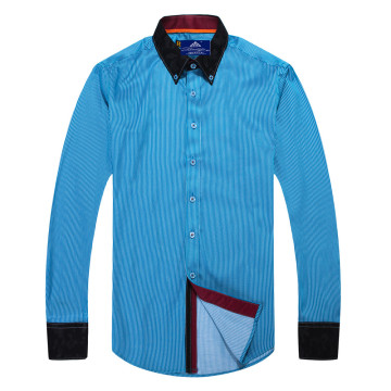 New Style Contrast Collar Button Down Slim Fit Mans Shirts