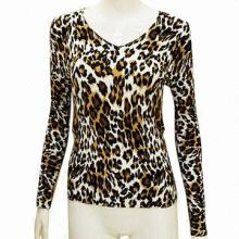 Ladies' Pullover, Made of Mercerize Material, OEM Orders Welcomed, Customized Colors Accepted