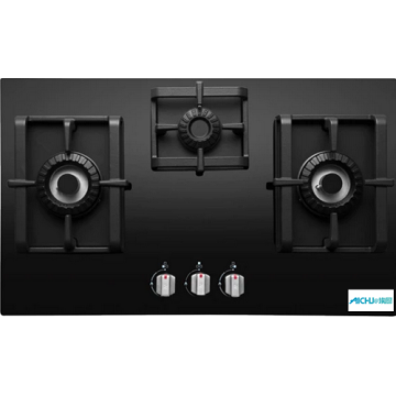 Elica Black Glass 3 Burner Built-in Hob Cooktop