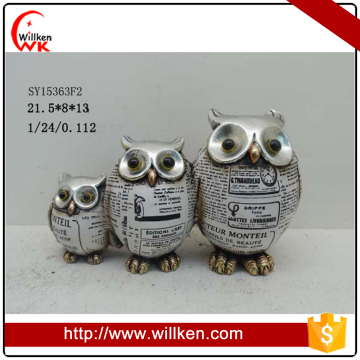 Polyresin animals owl statue tabletop decoration