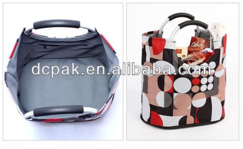 Tote shopping bag with aluminium alloy handle